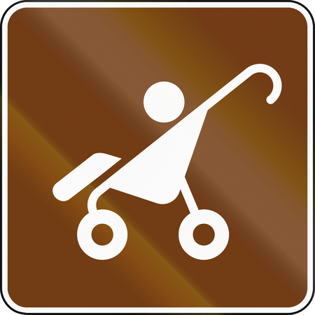 United States MUTCD guide road sign - Strollers.の写真素材