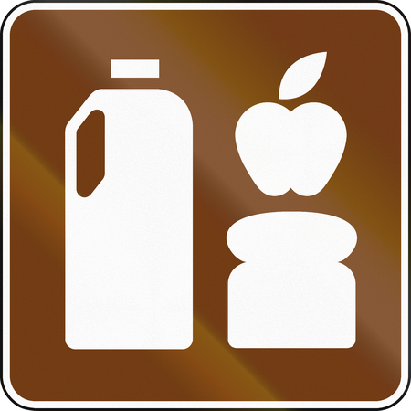 United States MUTCD guide road sign - Food.の写真素材