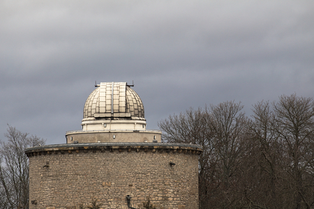 Public observatory in Leipzig, Germany on a winter day.の写真素材