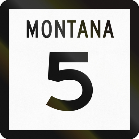 Montana Highway Route shield used in the US.の写真素材