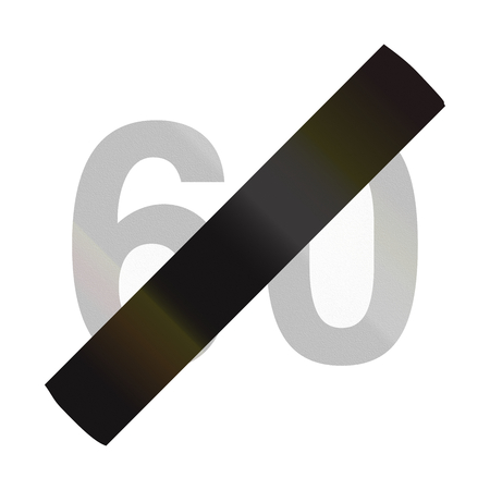 Belgian regulatory road sign - End of maximum Speed limit.