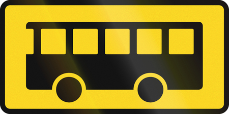 Road sign used in Denmark - Bus station.の写真素材
