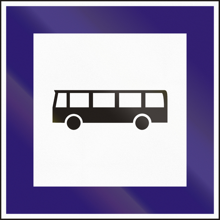 Road sign used in Hungary - Bus stop.の写真素材