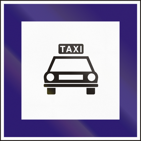 Road sign used in Hungary - Taxi rank.の写真素材