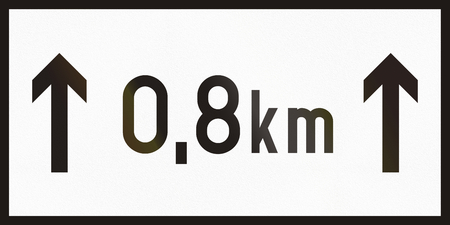 Hungarian supplementary road sign - Above sign effective for the duration of the distance shown.の写真素材