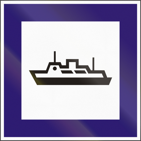 Road sign used in Hungary - Ferry.の写真素材