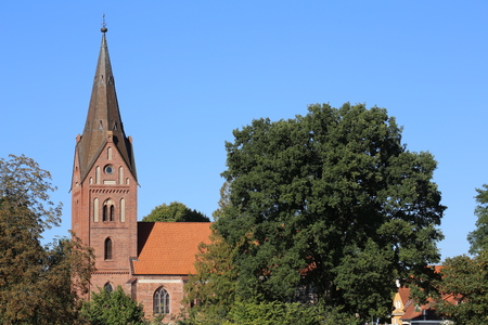 The church of Hanshagen in Mecklenburg-West Pomerania, Germany.のeditorial素材