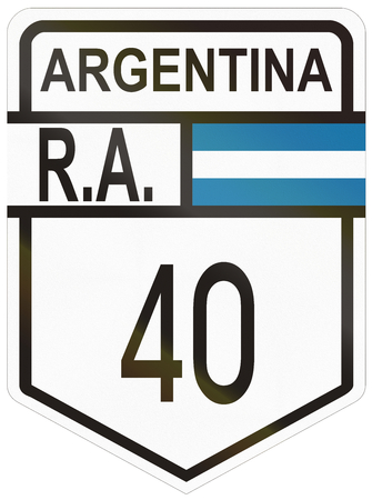 Route sign of the Argentinian national route 40.の写真素材