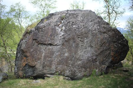 Erratic sandstone block at Abisko in Sweden.