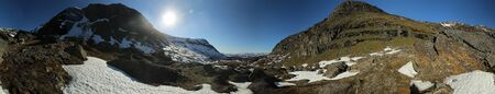 360 Degree Panorama of the valley Karkevagge in Northern Sweden.