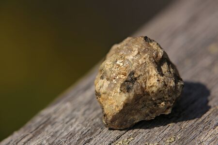 Rock with a shiny golden surface in sunlight.