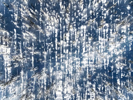 Abstract drone shot of winter forest in swedish lapland.の写真素材