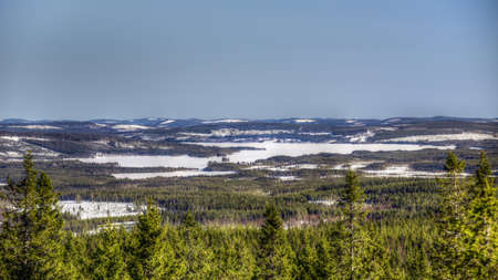 Lapland landscape seen from Amliden in Sweden.の写真素材