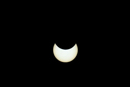 Maximum coverage of the sun during solar eclipse on June 10th 2021, shot in northern Sweden.の写真素材