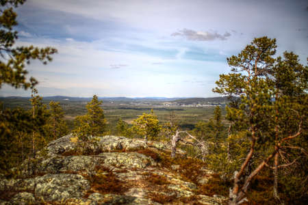 View on Glommerstrask from Mount Vithatten in Swedish Lapland.の写真素材