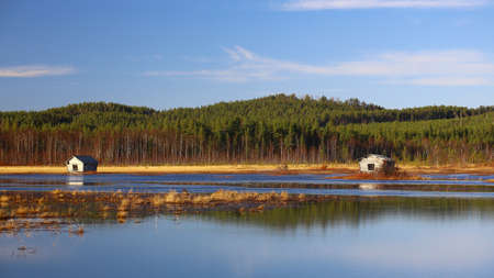Water meadows at Svansele Dammangar nature reserve in Sweden.の写真素材
