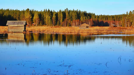 Autumn at Svansele Dammangar nature reserve in Sweden.の写真素材
