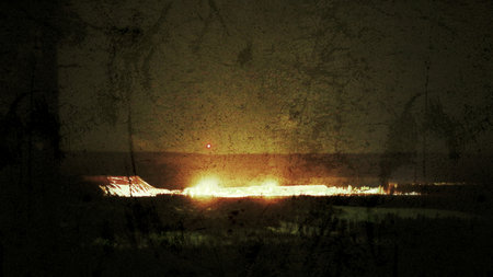 Grungy shot of a mine in the night.の写真素材