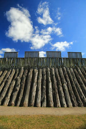 Wooden wall of the castle of Trelleborg in Sweden.のeditorial素材