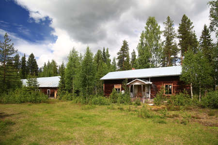 Abandoned traditional farm buildings in northern Sweden.の写真素材