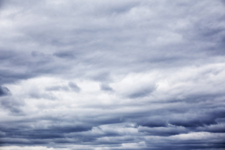 Dark and overcast sky on a stormy day.の写真素材