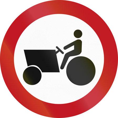 Road sign in Israel - Tractors Prohibited.の写真素材