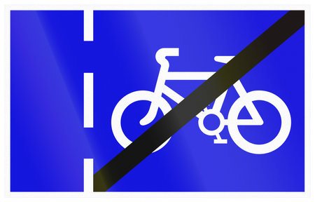Israel road sign - end of one-way lane for bicycle traffic.の写真素材