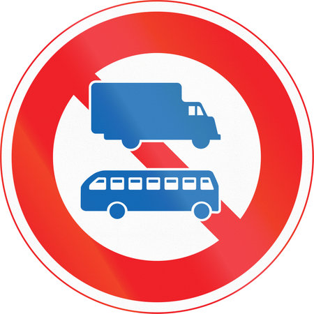 Japanese road sign - No trucks and buses.の写真素材