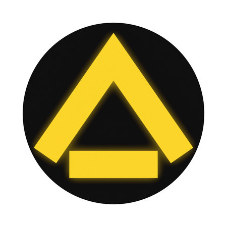 Switch signal for trams in Germany - Switch stand is straight - yellow version.