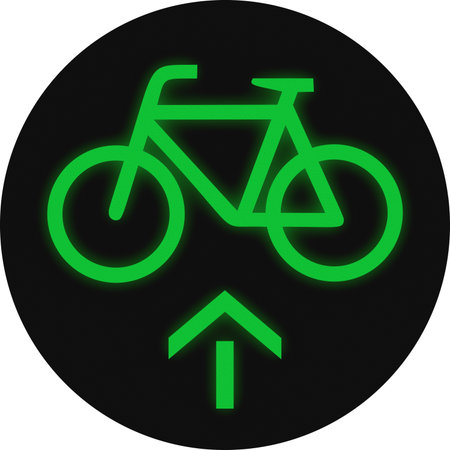 Traffic signal used in Germany - Straight green traffic light for bicycles.の写真素材