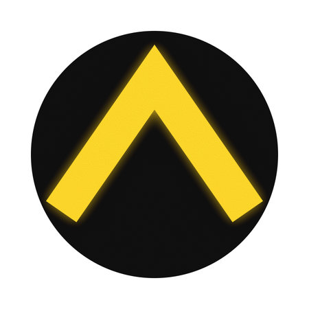 Switch signal for trams in Germany - Switch stand is straight for max 15 kmh - yellow version.