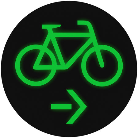 Traffic signal used in Germany - Green traffic light to the right for bicycles.の写真素材