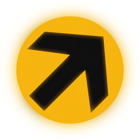 Traffic signal used in Germany - Amber traffic light diagonally to the right.の写真素材