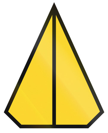 Railway sign used in France - Proceed, expect to reduce speed.の写真素材