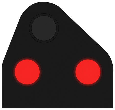 Railway position light signal in the UK - Stop.の写真素材