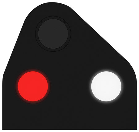 Railway position light signal in the UK - Stop - Pre-1996 version.の写真素材