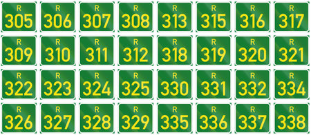 Collection of South African regional route signs.の写真素材