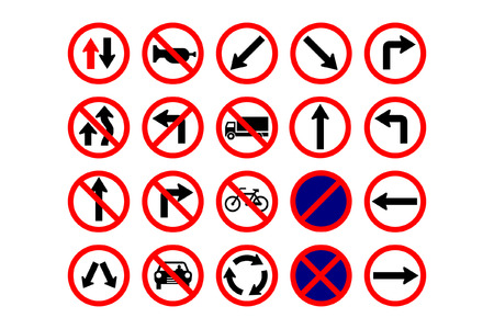 traffic signs collectionのイラスト素材
