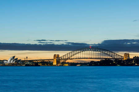 Sydney night life twilight harbour bridge   opera houseの素材