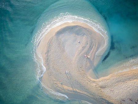 Aerial view of a beachの写真素材