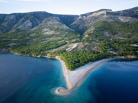 Aerial view of the beach of in Croatiaの写真素材
