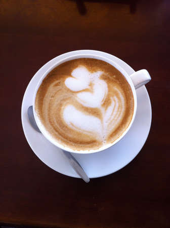A cup of latte coffee.の素材