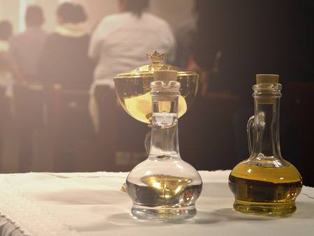 Bread and wine are gifts of loveの写真素材