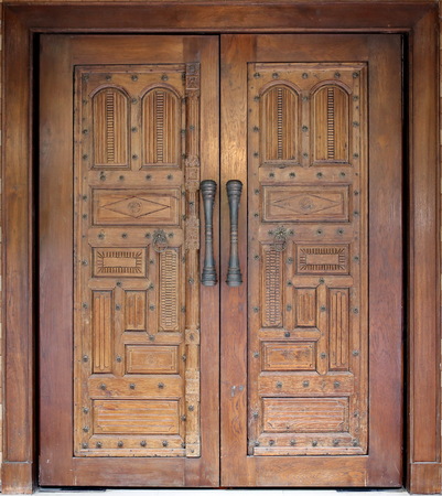 Indian wooden doorの写真素材