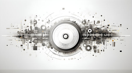 Abstract illustration of global endless computer technology business concept. Vector style suitable for presentations To attract the attention of the audience and create a modern image of business.の素材