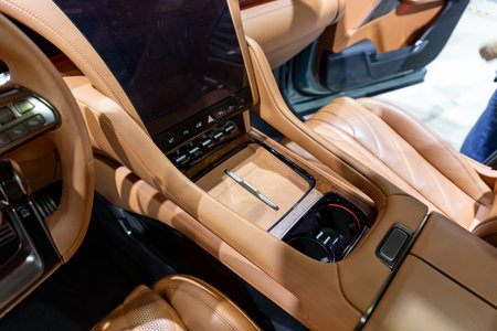 Nonthaburi, Thailand - Dec 6, 2023 : YangWang U8 received a lot of attention because it is the most luxurious model of BYD in Thailand Motor Expo 2023 at IMPACT Challenger 1-3 from Nov. 30 - Dec.11.のeditorial素材