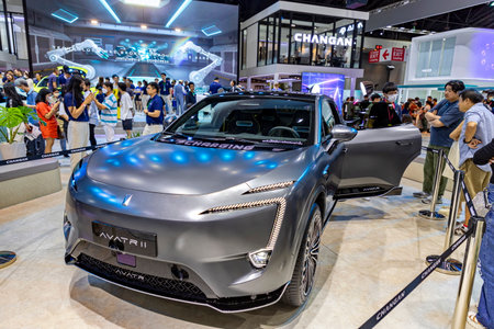 Nonthaburi, Thailand, 6 Dec 2023: CHANGAN AVATR 11 is an electric car that received a lot of attention at the Motor Expo 2023, IMPACT Challenger Hall 1 - 3 Muang Thong Thani between Nov.30 - Dec.11のeditorial素材