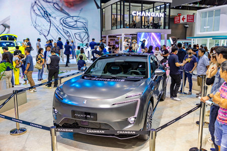 Nonthaburi, Thailand, 6 Dec 2023: CHANGAN AVATR 11 is an electric car that received a lot of attention at the Motor Expo 2023, IMPACT Challenger Hall 1 - 3 Muang Thong Thani between Nov.30 - Dec.11のeditorial素材