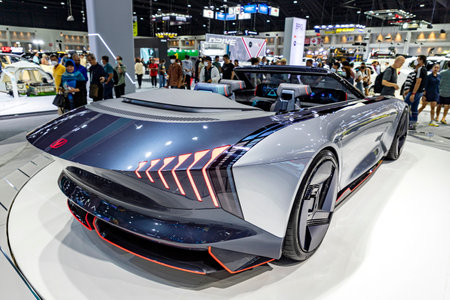 Nonthaburi, Thailand - Dec 6, 2023 CHANGAN VIIA JS100 is a beautiful and sleek prototype electric car at the Motor Expo 2023 IMPACT Challenger Hall 1 - 3 Muang Thong Thani between Nov.30 - Dec.11,2023のeditorial素材
