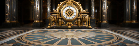 Illustration of luxury marble floor picture. The colors gold and light yellow mixed with black are perfect and convey the importance of art in various aspects, aesthetics, creating depth and privacy.の素材